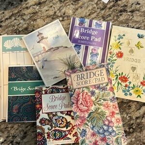Assortment of 8 Vintage Bridge Score Pads Card Games